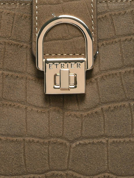 Handtas M Equestre Croco Leder Etrier Bruin equestre croco EEQC142M ander zicht 5